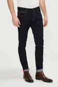 Erkek Slim Fit Düz Renk Likralı Jean Kot Pantolonu - 8