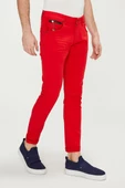 Erkek Slim Fit Düz Renk Likralı Jean Kot Pantolonu - 4