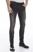 Erkek Slim Fit Düz Renk Likralı Jean Kot Pantolonu - 1