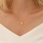 Nox Jewelry 925 Ayar Gümüş Minimal Yunus Balığı Hediye Kolye - 3