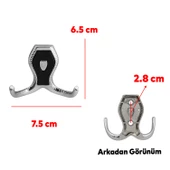 Galata Askı Vestiyer Mobilya Duvar Askısı Metal Dolap Elbise Askılığı Krom Siyah Kapaklı Sağlam thumbnail 2