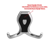 Galata Askı Vestiyer Mobilya Duvar Askısı Metal Dolap Elbise Askılığı Krom Siyah Kapaklı Sağlam thumbnail 3