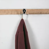 Galata Askı Vestiyer Mobilya Duvar Askısı Metal Dolap Elbise Askılığı Krom Siyah Kapaklı Sağlam thumbnail 4