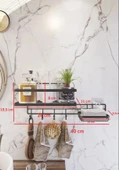 Karen Banyo Yapışkanlı Kancalı Banyo Rafı Ve Sabunluklu Banyo Düzenleyici Raf Askılı SY303-B - 2