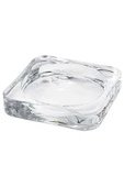Cam Glasıg Mum Tabağı Cam 10x10 cm Kare Klasik Sunum Tabağı 1 BPA Free Gri - 2