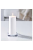 Cam Glasıg Mum Tabağı Cam 10x10 cm Kare Klasik Sunum Tabağı 1 BPA Free Gri - 1