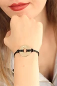 OKAY (İyi) Siyah Deri İpli Unisex Mood Bileklik - 1