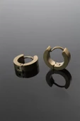316L Çelik Gold Renk Halka Model Çift Küpe - 1