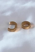 316L Çelik Gold Renk Sıkıştırmalı Erkek Küpe - 2