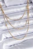 316L Çelik Gold Renk 3'lü Minimal Toplu Kadın Kolye thumbnail 1