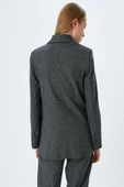Koton Oversize Blazer Ceket Kruvaze Ters Yaka Kapaklı Cepli Düğmeli - 4