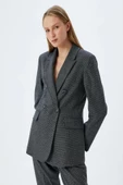 Koton Oversize Blazer Ceket Kruvaze Ters Yaka Kapaklı Cepli Düğmeli - 3