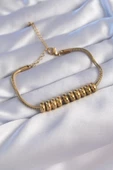 316L Çelik Gold Renk Oval Figürlü Bileklik thumbnail 1