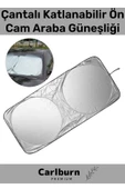 Özel Üretim UV Işık Engelleyici Çift Katmanlı Dayanıklı Çantalı Katlanabilir Ön Cam Araba Güneşliği - 1