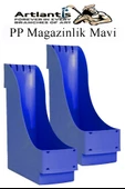 Plastik Magazinlik Mavi 2 Adet Plastik Kutu Klasörü Magazinlik A4 Dosya ve Masa Düzenleyici Sınıf Ev Ofis - 1