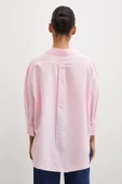 Yırtmaçlı Fakir Kol Gömlek Pembe thumbnail 3