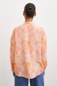 Damla Desenli Modal Gömlek Oranj thumbnail 4