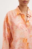 Damla Desenli Modal Gömlek Oranj thumbnail 3