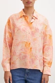 Damla Desenli Modal Gömlek Oranj thumbnail 2
