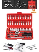 Germany Style 58 Parça ı Otomatik Lokma 1/4" 12 Parça Kombine Açık Ağız-yıldız Anahtar Takım - 3