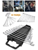 Germany Style 58 Parça ı Otomatik Lokma 1/4" 12 Parça Kombine Açık Ağız-yıldız Anahtar Takım - 4