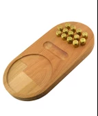 Ahşap Servis Sunum Tahta Bardak Altlığı - 9 mm Pirinç Kovanlı - 1