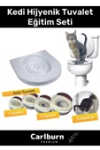 Özel Üretim Klozet Alıştırma Kapağı Kum Kabı Wc Yavru Yetişkin Kedi Hijyenik Tuvalet Eğitim Seti - 1
