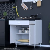 Modilayn BİRCE XXL-75 x 87 x 48 cm Kapaklı Set Ocak Altı Çekmeceli Çok Amaçlı Mutfak & Banyo Dolabı - 3