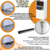 MODİLAYN BİRCE LİNA MİNİ MİDİ MİKRODALGA FIRIN DOLABI XXL-75 x 162,4 x 48 cm 1 ÇEKMECE 2 KAPAK 4 GÖZ RAFLI - 6