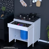 Modilayn BİRCE XXXL-80 x 87 x 48 cm Kapaklı Set Ocak Altı Çok Amaçlı Mutfak & Banyo Dolabı - 1
