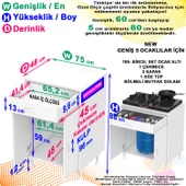 Modilayn BİRCE XXL-75 x 87 x 48 cm Tüp Bölmeli Set Ocak Altı Dolap ve Baharat Rafı - 5