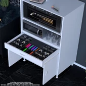 MODİLAYN BİRCE LİNA MİNİ MİDİ MİKRODALGA FIRIN DOLABI XXL-75 x 162,4 x 48 cm 1 ÇEKMECE 2 KAPAK 4 GÖZ RAFLI - 2