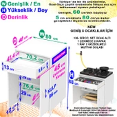 Modilayn BİRCE XXXL-80 x 87 x 48 cm Kapaklı Set Ocak Altı Çekmeceli Çok Amaçlı Mutfak & Banyo Dolabı - 5