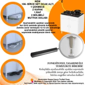 Modilayn BİRCE XXXL-80 x 87 x 48 cm Kapaklı Set Ocak Altı Çekmeceli Çok Amaçlı Mutfak & Banyo Dolabı - 6