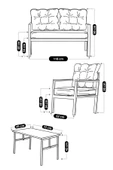 UFUK HOME Linda 2+1+1 Sehpalı Gri Koltuk Takımı, Balkon Mobilyası - 4
