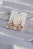 XUPİNG Rose Renk Zirkon Taşlı Fiyonk Model Halka Küpe - TJ-BKP9357 - 1