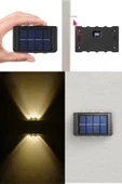 BUFFER® 6 Ledli Solar Güneş Enerjili Aplik Led, Dekoratif Duvar Monteli Gün Işığı Led - 10