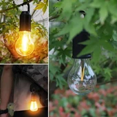 BUFFER® Şarj Olabilen 3 Farklı Mod LED'li Kendiliğinden Asma Kancalı Kamp,Dış Cephe Lambası - 3