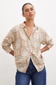 Çini Desenli Modal Gömlek Kahve thumbnail 1