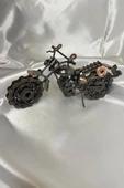 Motor Metal El Yapımı Biblo Motosiklet Klasik Bilyalı Motor thumbnail 1