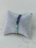Lapis lazuli akuamarin turkuaz bileklik - 3