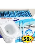 50 Adet Tek Kullanımlık Klozet Örtüsü Klozet Poşeti Klozet Kapak Örtüsü Dispenseri - 1