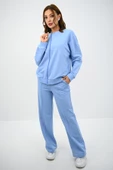 Kadın Bol Paça Fermuarlı Eşofman Takımı 4144-25 thumbnail 11