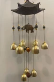 Deprem Zili Çanı Duvar Rüzgar Çanı Zili Feng Shui Ejderha Yılı Metal Borulu Fil Pagoda Objeli - 1
