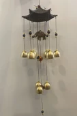 Deprem Zili Çanı Duvar Rüzgar Çanı Zili Feng Shui Ejderha Yılı Metal Borulu Fil Pagoda Objeli - 4