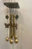 Deprem Zili Çanı Duvar Rüzgar Çanı Zili Feng Shui Ejderha Yılı Metal Borulu Kelebek Objeli - 3
