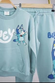 YENİ SEZON OKULA DÖNÜŞ BLUEY DESENLİ BİSİKLET YAKA PAMUK EŞOFMAN TAKIMI - 3