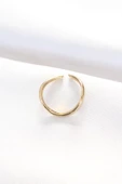 Yassı Gold Renk Ayarlanabilir Yüzük thumbnail 2