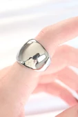 Silver Renk Ayarlanabilir Bombeli Ayna Yüzük thumbnail 1