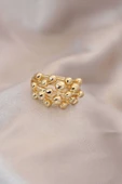 Ayarlamalı Gold Renk Metal Bombeli Boluncuk Model Yüzük thumbnail 1